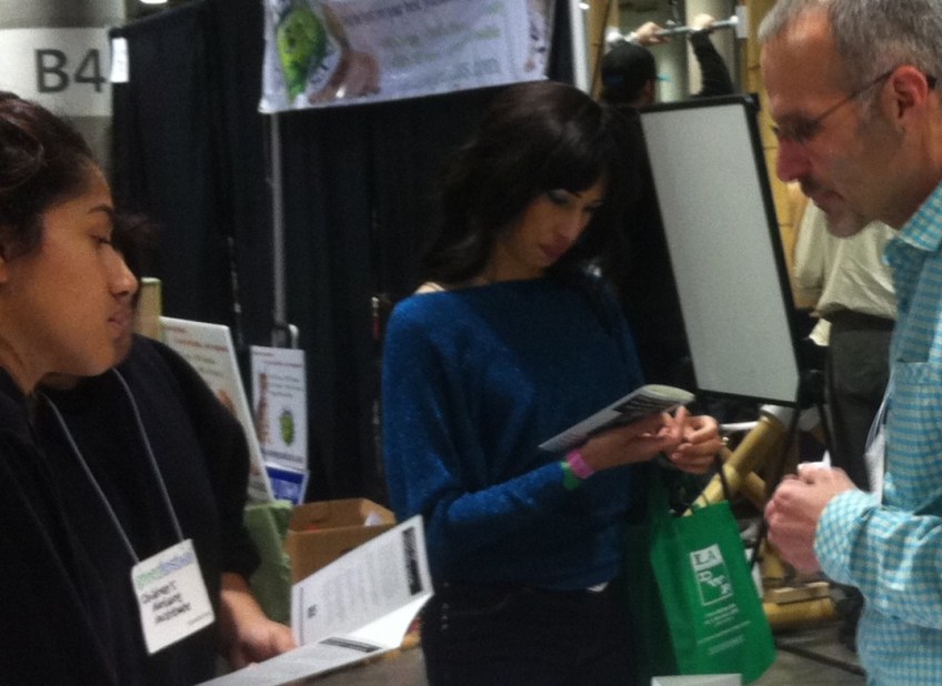 Talking with visitors at Green Festival LA 11/19/12