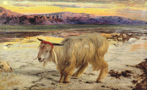 William Holman Hunt, The Scapegoat. 1854-6. oil on canvas. 86 x 140 cm. Lady Lever Art Gallery, UK.