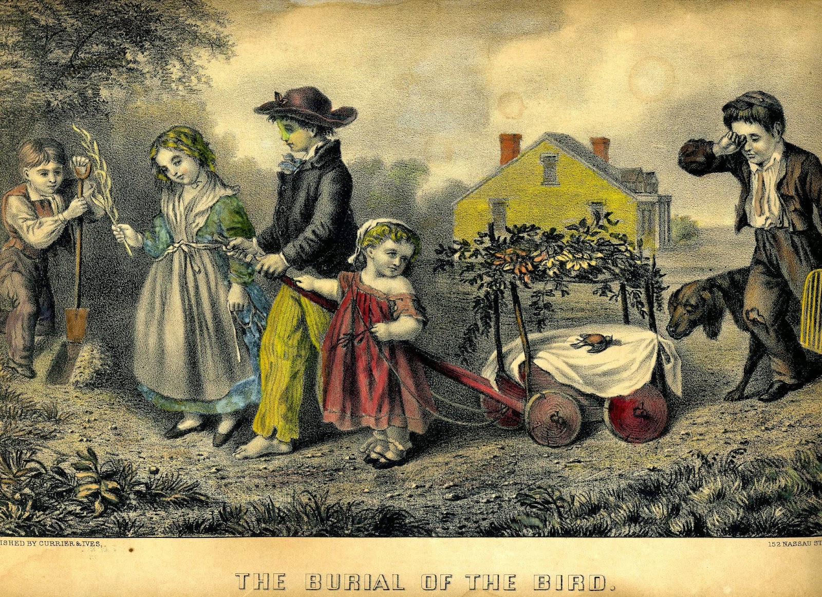The Burial Of The Bird-Currier-Ives